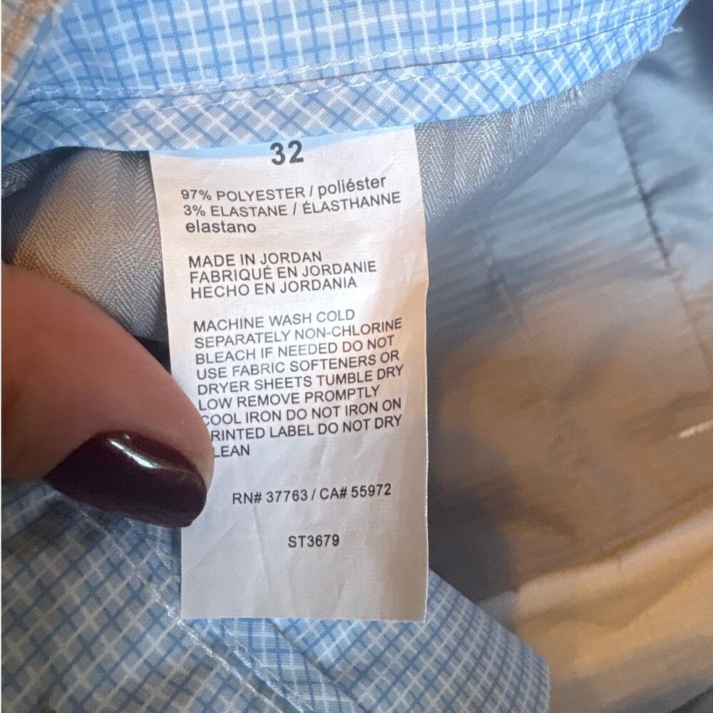 Blue white checkered performance mens golf shorts‎ SIZE 32 - Picture 3 of 4